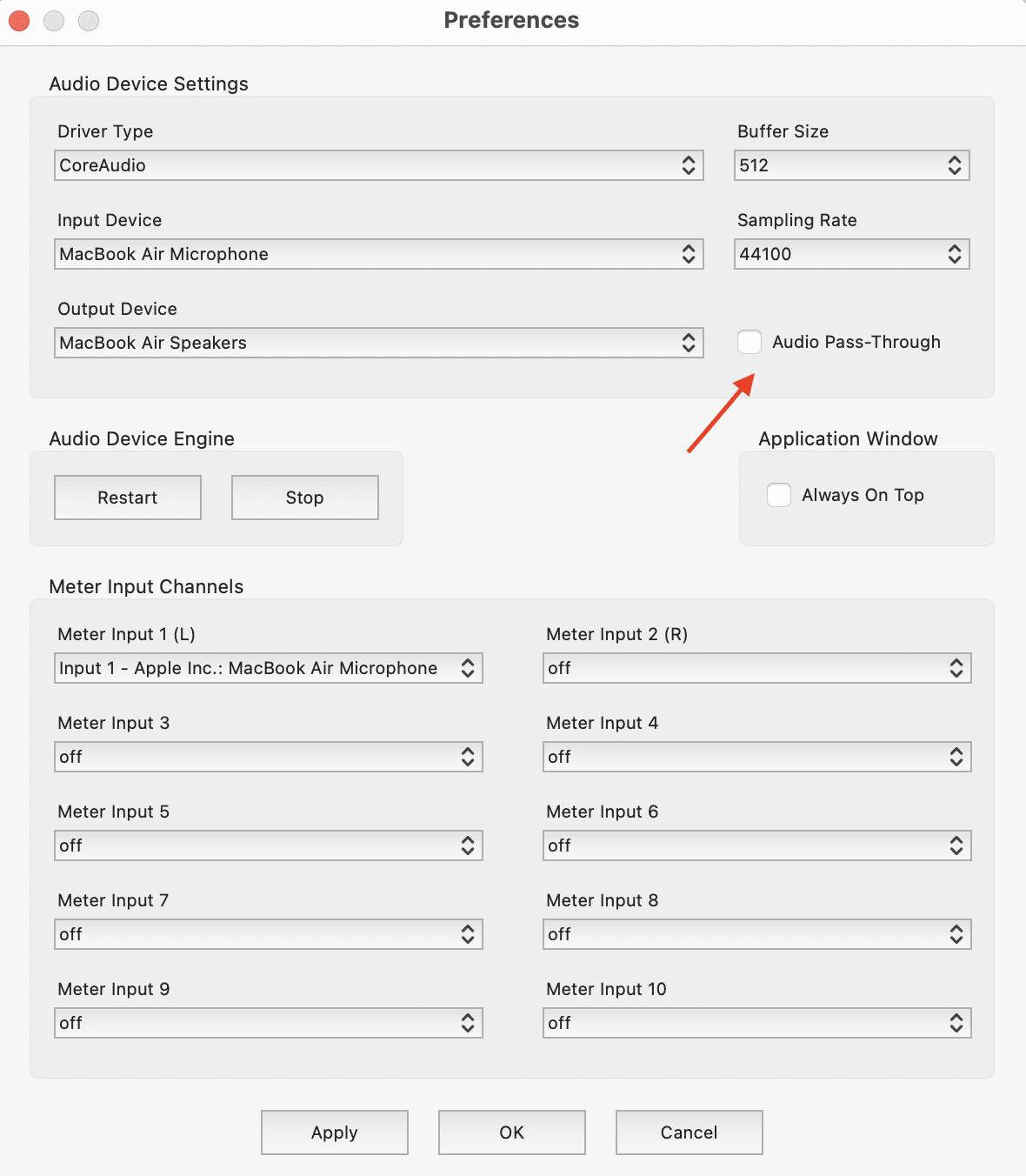 Set iPad as an input source inside Youlean Loudness Meter 2 Pro